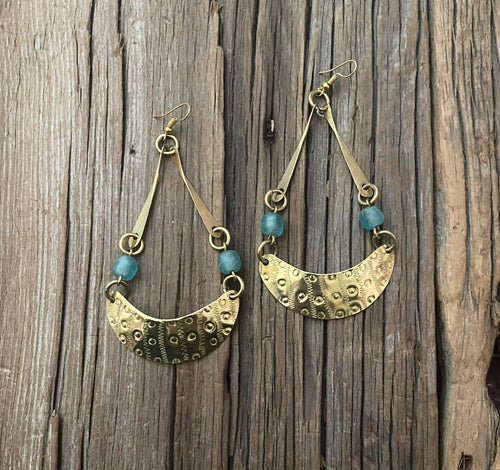 Recycled Brass Saucer Earrings