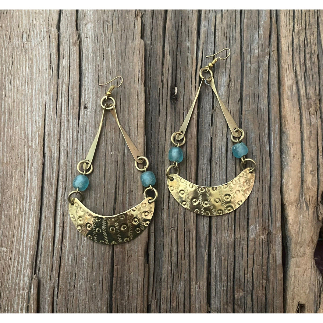 Recycled Brass Saucer Earrings