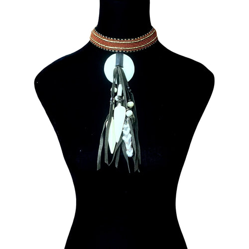 Batik Fringe Choker