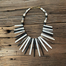Load image into Gallery viewer, Blk & White Spike Collar Necklace