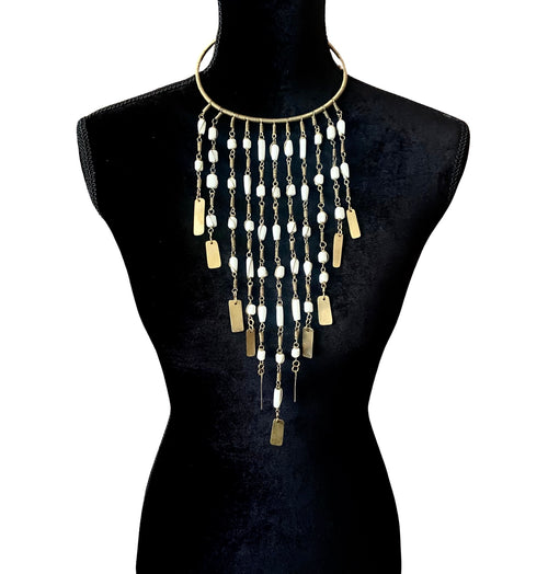 White Fringe Goddess Choker