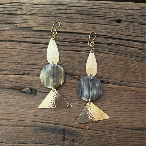 Brass Triangle Earrings