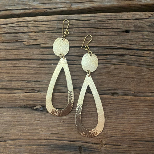 Brass Oval Earrings