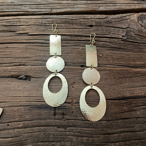 Brass Mixed Drop Earrings