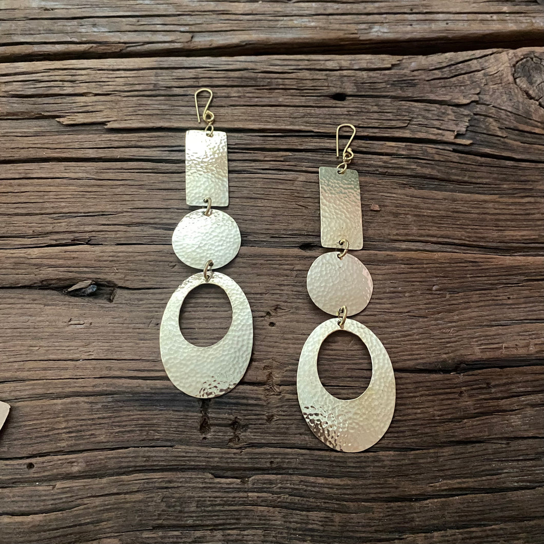 Brass Mixed Drop Earrings