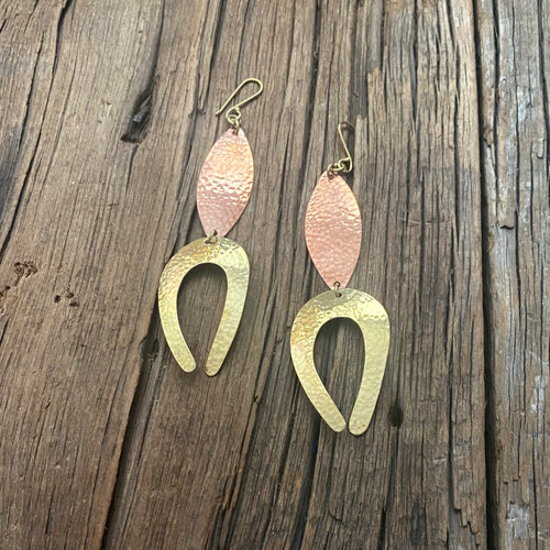 Brass & Copper Drop Earrings