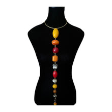 Load image into Gallery viewer, Mixed Bead Batik Long Choker Pendant