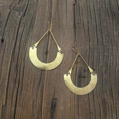 Hammered Brass Earrings