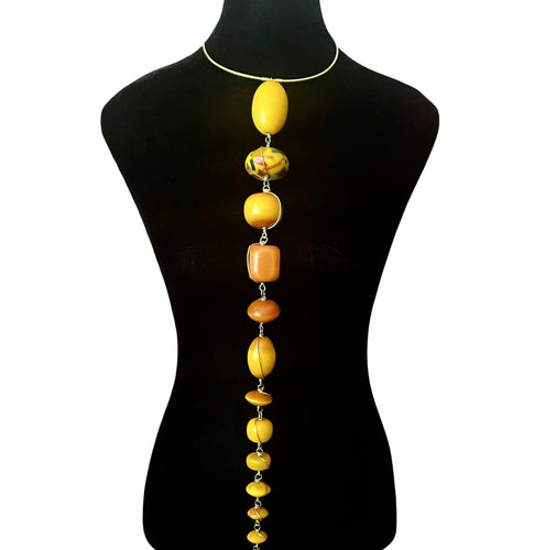 Sunshine African Amber Long Choker Pendant