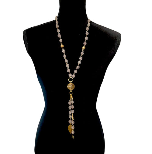 Frosted Glass Beads Necklace