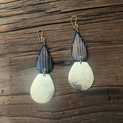Double  Drop Striped Earrings