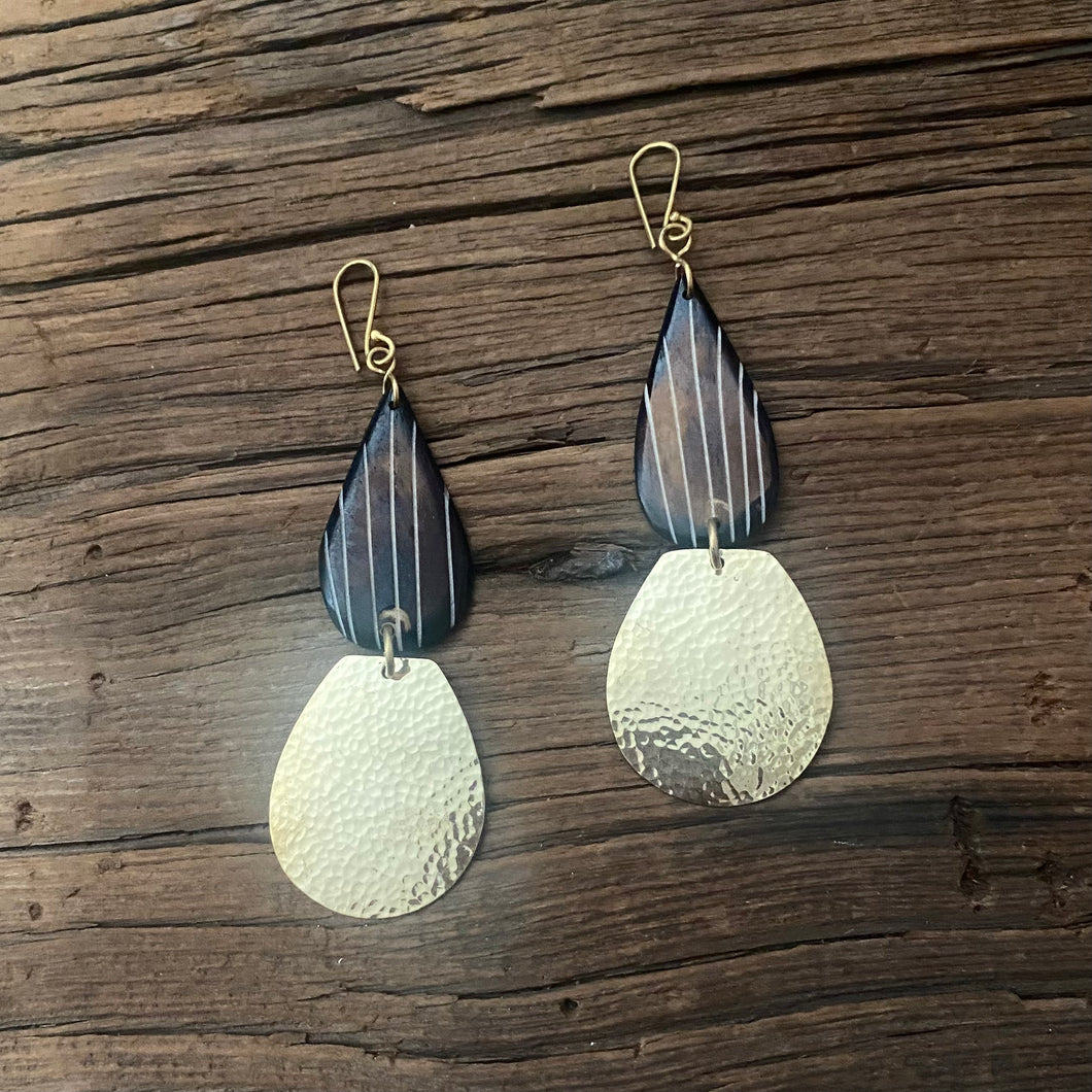 Double  Drop Striped Earrings