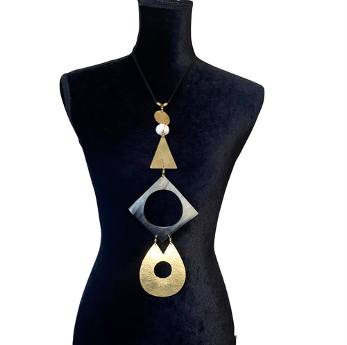 Brass Open Diamond Pendant