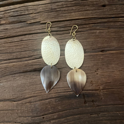 Teardrop Brass  Earrings
