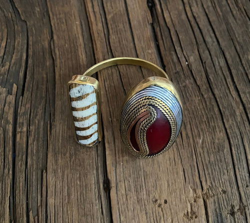 Mixed Metal Batik Cuff