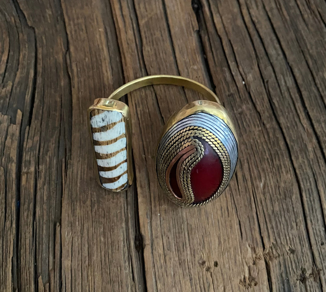 Mixed Metal Batik Cuff