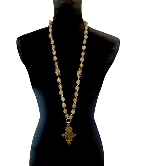 Carmel Glass with Ethiopian Cross