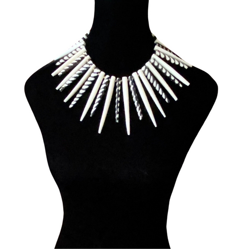 Batik Spike Collar Necklace