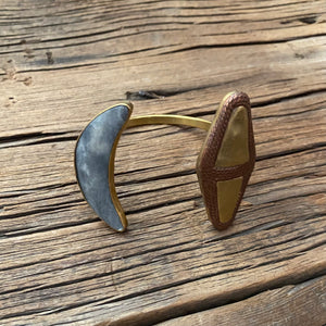 Mixed Metal Half Moon Cuff