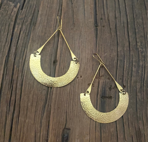 Hammered Brass Earrings