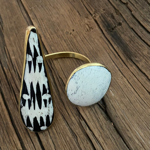 Blk & White Batik Cuff