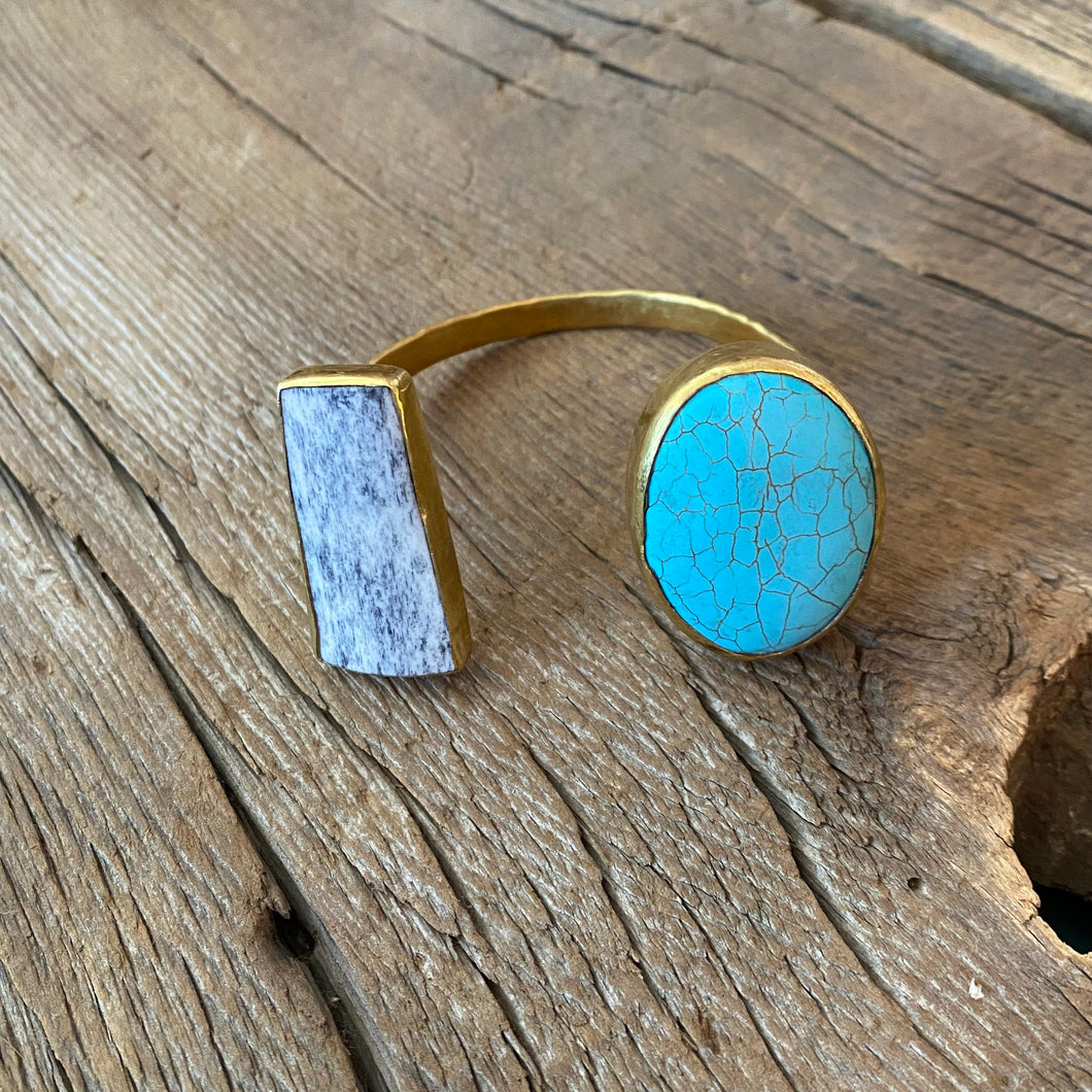 Turquoise & Grey Cuff