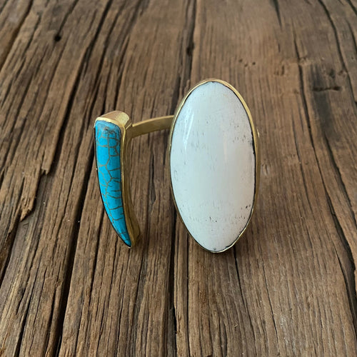 Turquoise & White  Cuff