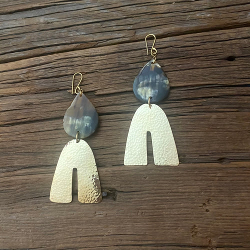 Horn Brass Earrings