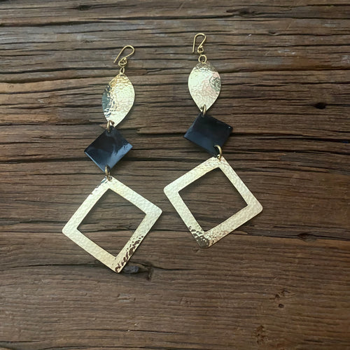 Triple Cutout Diamond Earrings