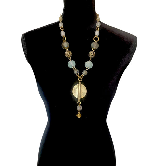 Mixed Glass Necklace Pendant