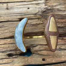 Load image into Gallery viewer, Mixed Metal Half Moon Cuff
