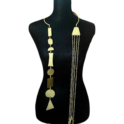 Elegant Double Brass Necklace