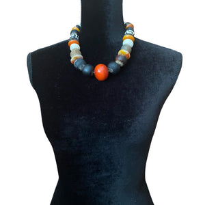Chunky African Amber Batik Necklace
