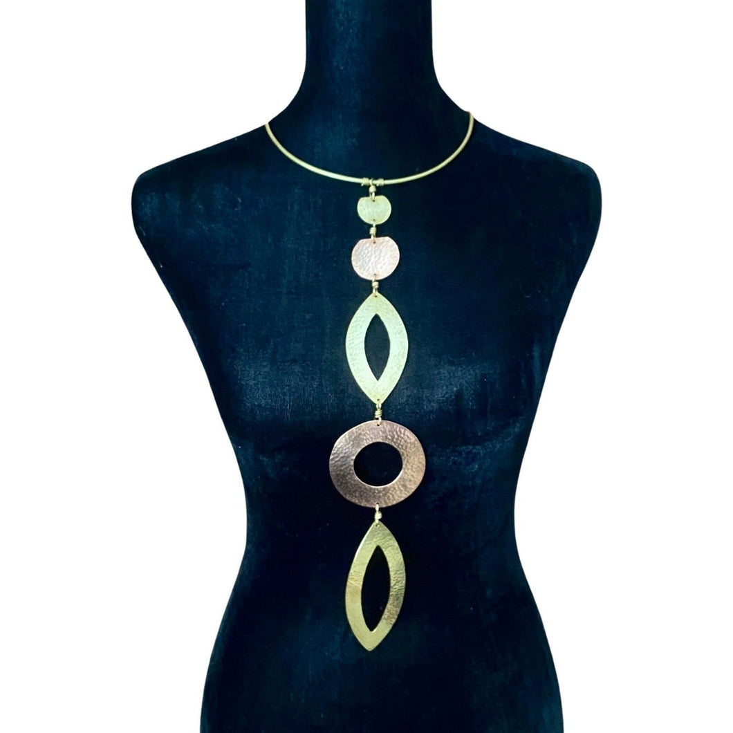 Abstract Brass & Copper Pendant II