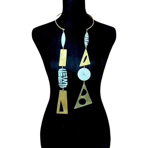 Double Trouble Abstract Shape Necklace
