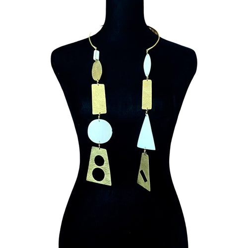 Double Trouble Abstract Shape Necklace