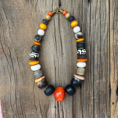 Chunky African Amber Batik Necklace