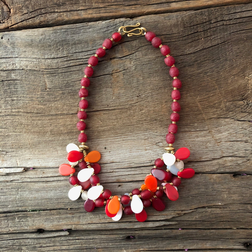 Red Combo Glass Necklace