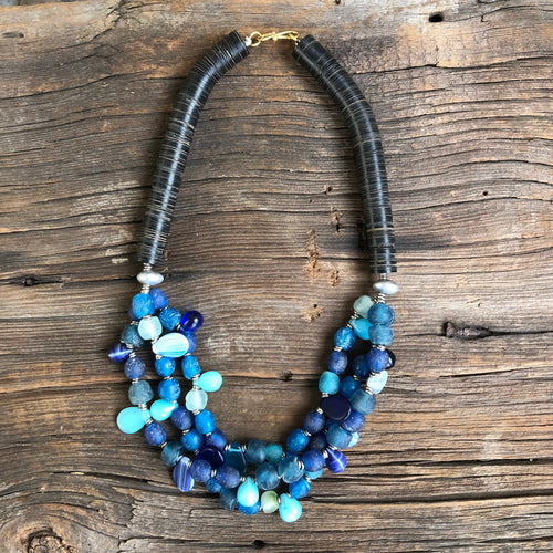 Molded Glass & Coconut Necklace