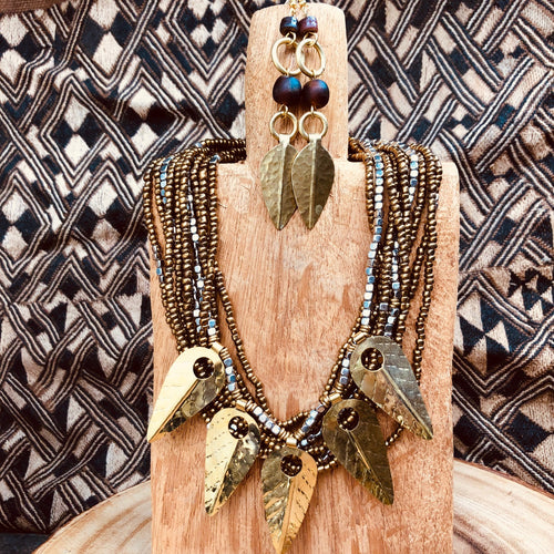 Twisted Gold Leaf Necklace