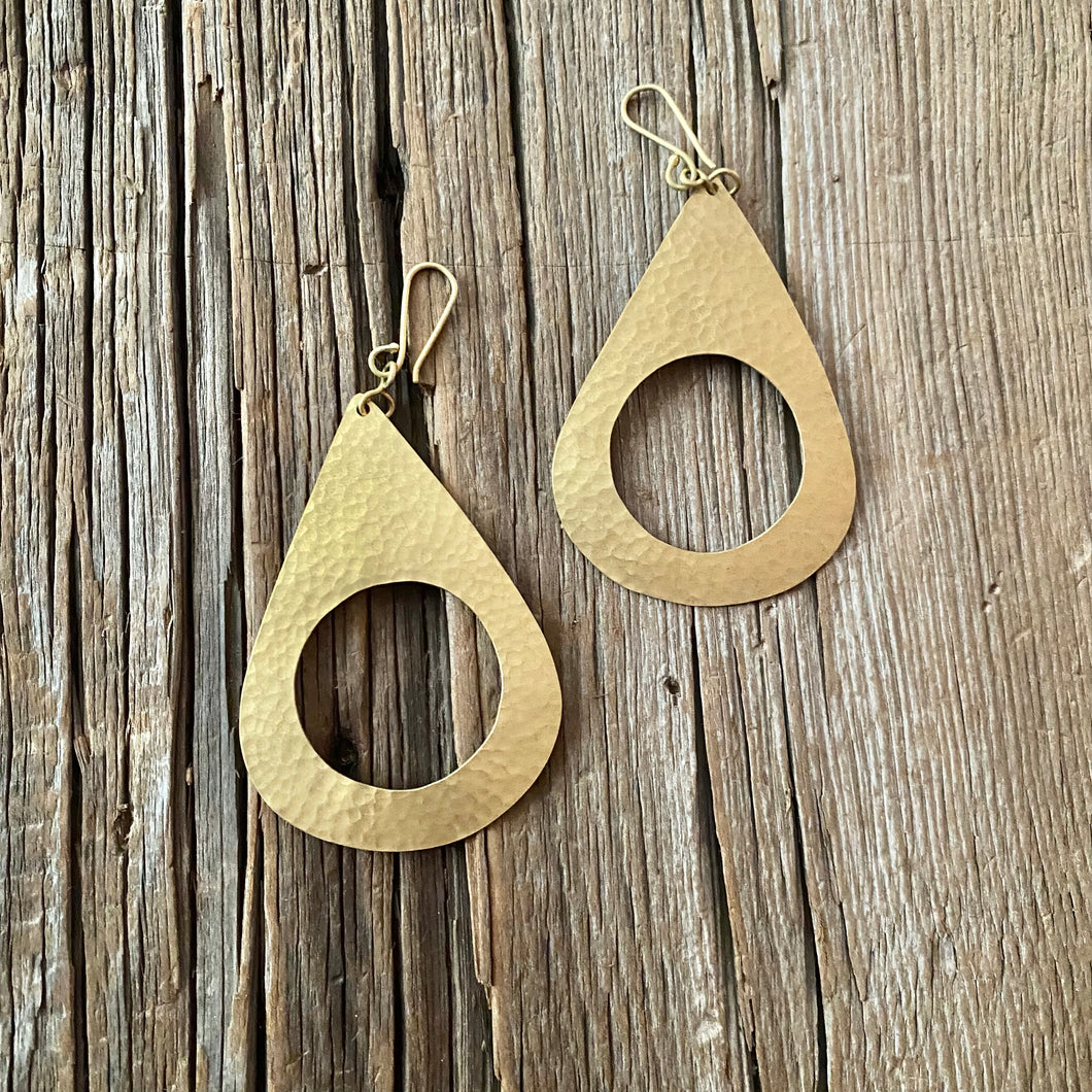 Brass  Avocado Earrings