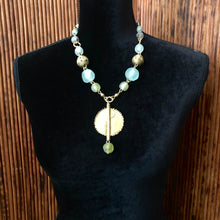 Load image into Gallery viewer, Frosted Glass Brass Necklace