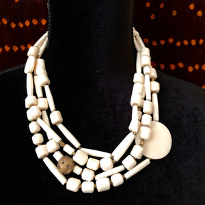 White Multi Strands Necklace