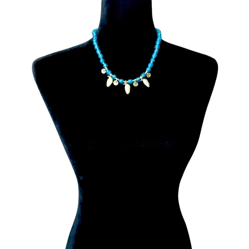 Turquoise Feather Necklace