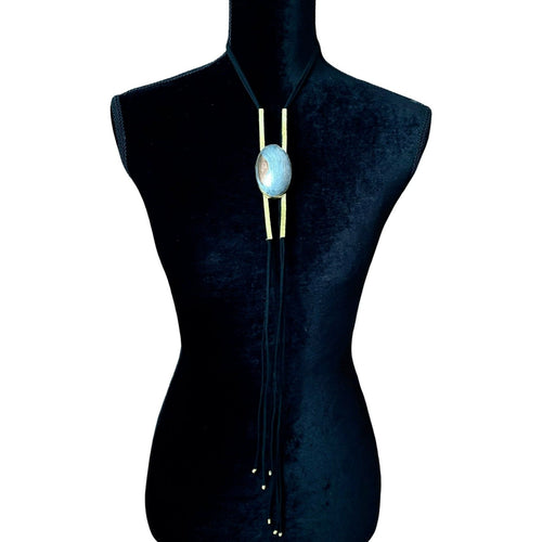 Mixed Metal Tie Necklace