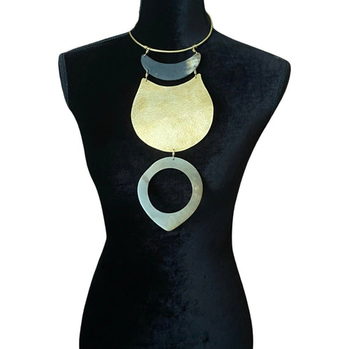 Brass Shield Choker Pendant