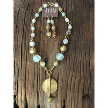 Load image into Gallery viewer, Frosted Glass Brass Necklace