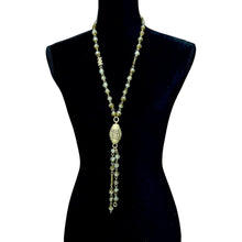 Load image into Gallery viewer, Recycled Glass Lariat with Ashanti Bead
