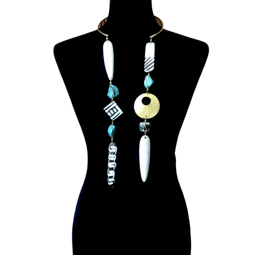 Double Turquoise Batik Necklace
