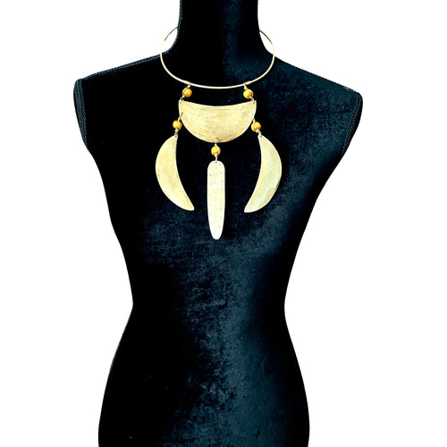 Tribal Stained Bone Pendant Necklace